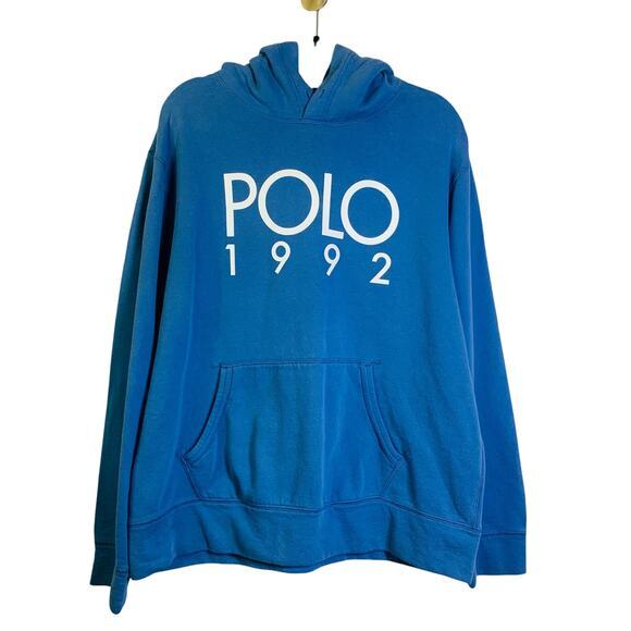 Polo Ralph Lauren Other - POLO Ralph Lauren Sweatshirt Hoodie 1992 Kangaroo Pocket Banded Cuffs Ribbed Hem